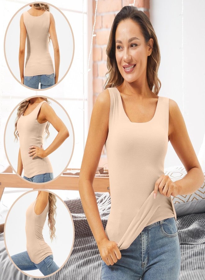 Breathffy مجموعة Breathffy المكونة من 6 قطع من القمصان الداخلية الحرارية بدون أكمام للنساء، مصنوعة من القطن، طبقة أساسية دافئة للنساء (صغير، أبيض، بيج، رمادي فاتح، رمادي غامق، كاكي، أسود) - Image 3